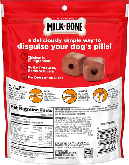 Pill Pouches Dog Treats, Real Chicken Flavor, 6 Ounce (Pack of 5)